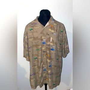 Columbia | Fly Fishing Lures Short Sleeves Button Down Extra Large